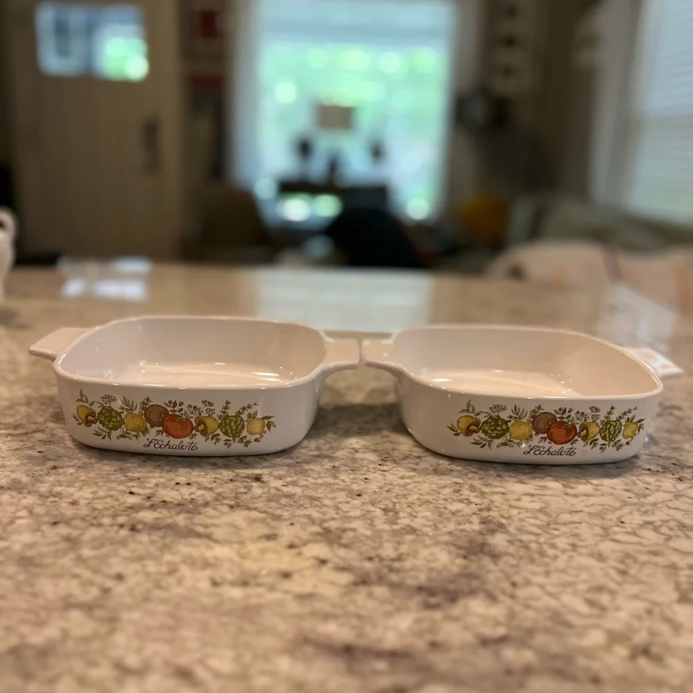 Corning Ware Spice of Life L'Echalote 1 Quart Casserole Set of 2 A-1-B USA